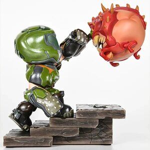 Bethesda Doom Eternal Slayer vs Cacodemon Statue